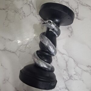 Black and Silver Snake Candle Holder